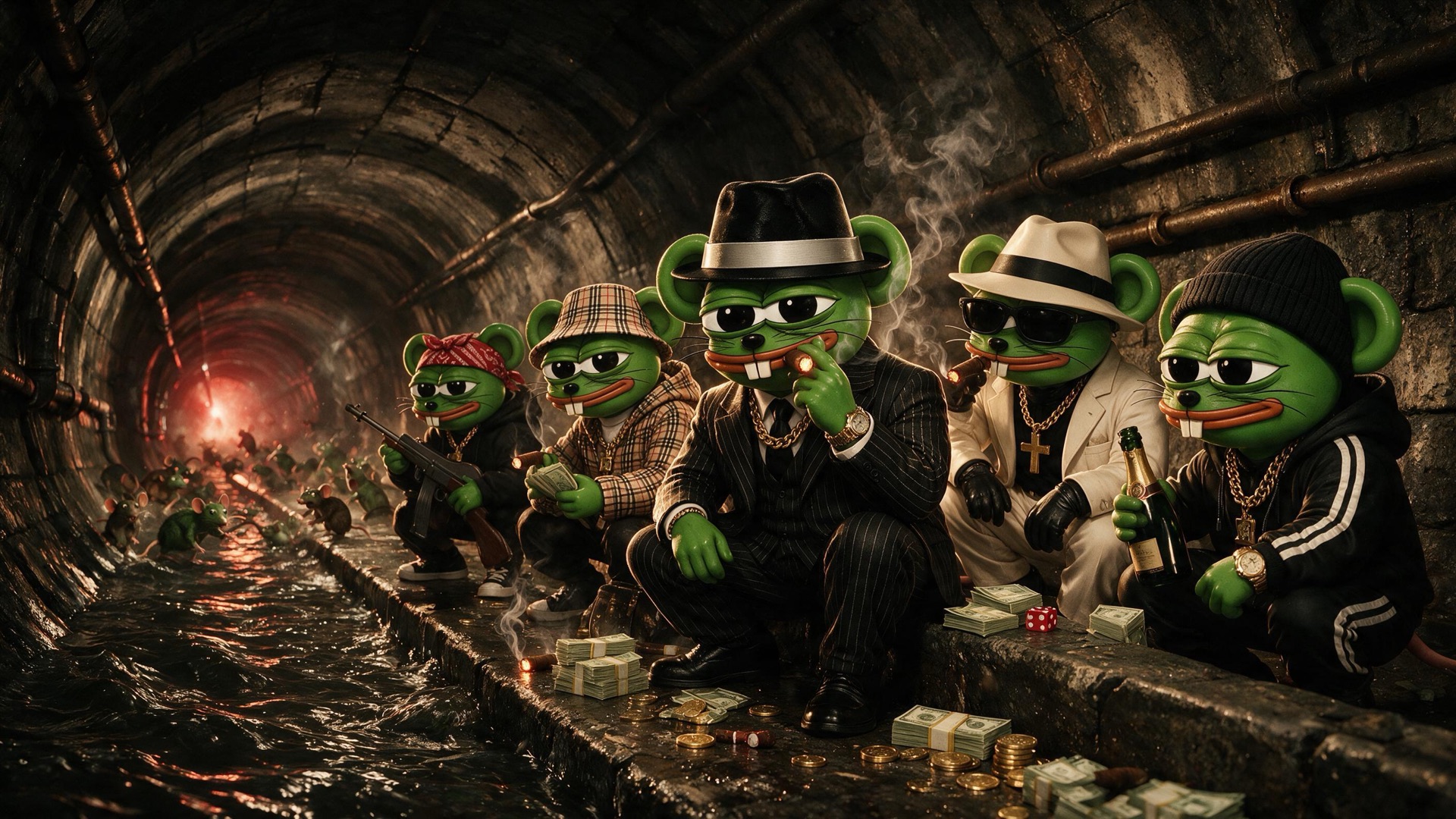 The young crew in the flooded tunnel, refusing to run